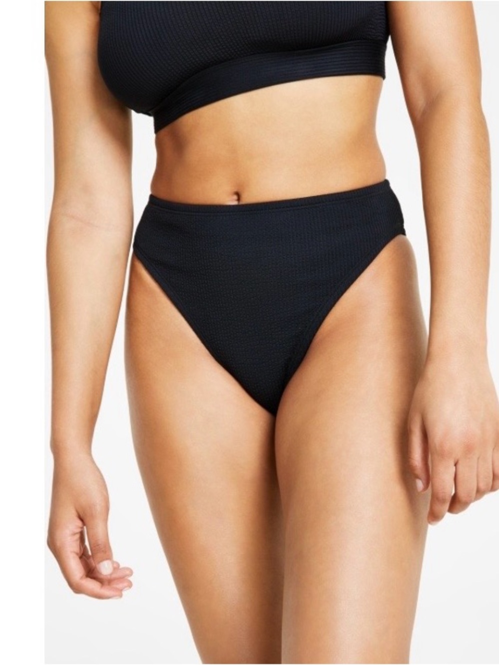 Nike Black High-Waist Ribbed Bikini Bottoms